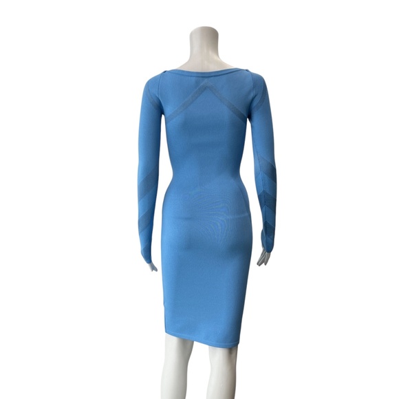 $1890 Burberry Blue Bandage Slim Fit Bodycon Orietta Mini Dress size XXS - Picture 7 of 13